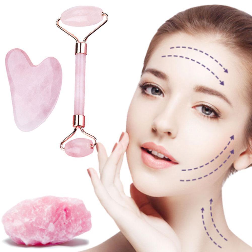  Gua Sha quartz rose authentique pour améliorer la circulation sanguine du visage