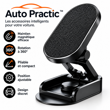 Support Magnétique Pliable 360° pour Smartphone – Auto Practic™